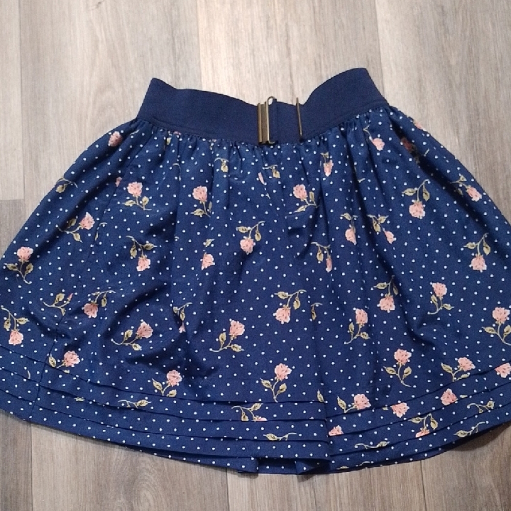 Hollister Blue Pleated Bubble Mini Skirt Resort